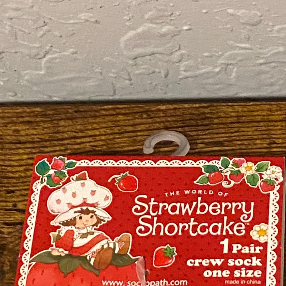 Strawberry Shortcake Pink Crew Socks - Picture 2 of 4